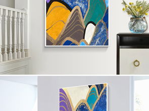 彩色鱗片歐式抽象后現代繪畫 新中式裝飾畫的設計與下載指南